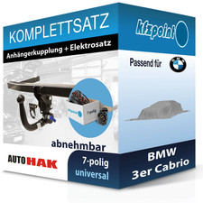 Für BMW 3er Cabrio 00- AUTO HAK Anhängerkupplung abnehmbar + 7polig E-Satz neu