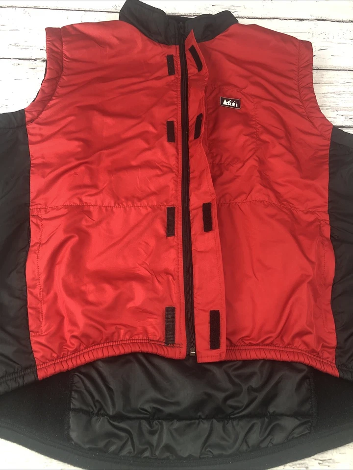 Vintage 90s REI WindblocK Fleece Vest XL Men's RED AND BLACK MADE IN THE USA - Image 4 of 4