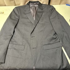 Kenneth Cole Blazer Black Pinstripe Business Mens Sz 40L W34 NO BUTTONS 