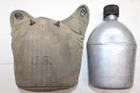 US Military Issue WW2 Era 1942 Water Canteen with Canvas Pouch Khaki  JC28
