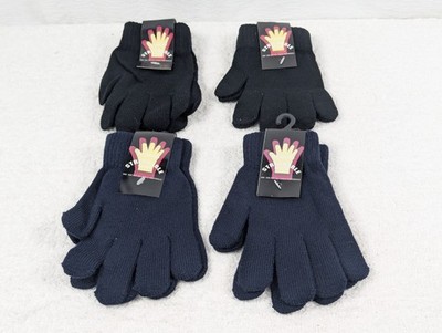 Youth Knit Winter Warm Gloves Kids Children One Size for Boy Girl - 4 Pair