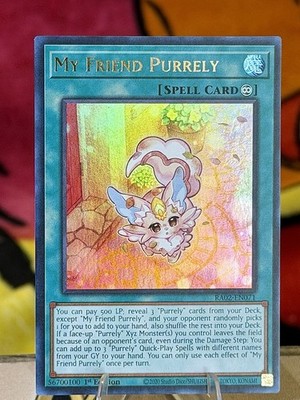 Yu-Gi-Oh! My Friend Purrely Ultra Rare 1st Edition RA02-EN071 MINT + BONUS CARD