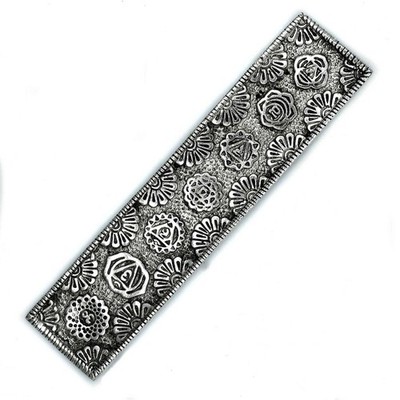 Räucherstäbchenhalter 7 Chakra viereckig silber lang Räucherkegelhalter