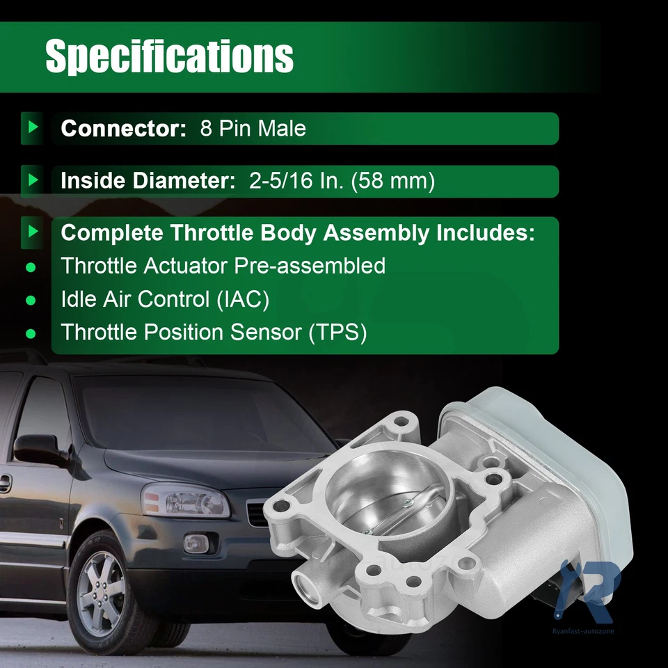 Throttle Body for Chevy Cobalt Malibu Pontiac Pursuit Saturn Ion Vue 2.2L S20098 — 第 2/4 张图片