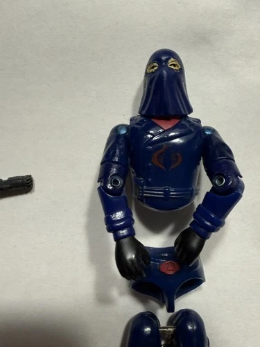 Vintage 1983 Swivel Arm G I Joe figure HOODED COBRA COMMANDER - AS IS