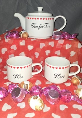 Japanese Porcelain Wedding Valentine Anniversary Tea For Two Set Teapot Teacups
