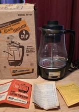 SCM 1970’s Silex Glass Percolator - 9 Cup Coffee Tested In Orig Box Model 70701