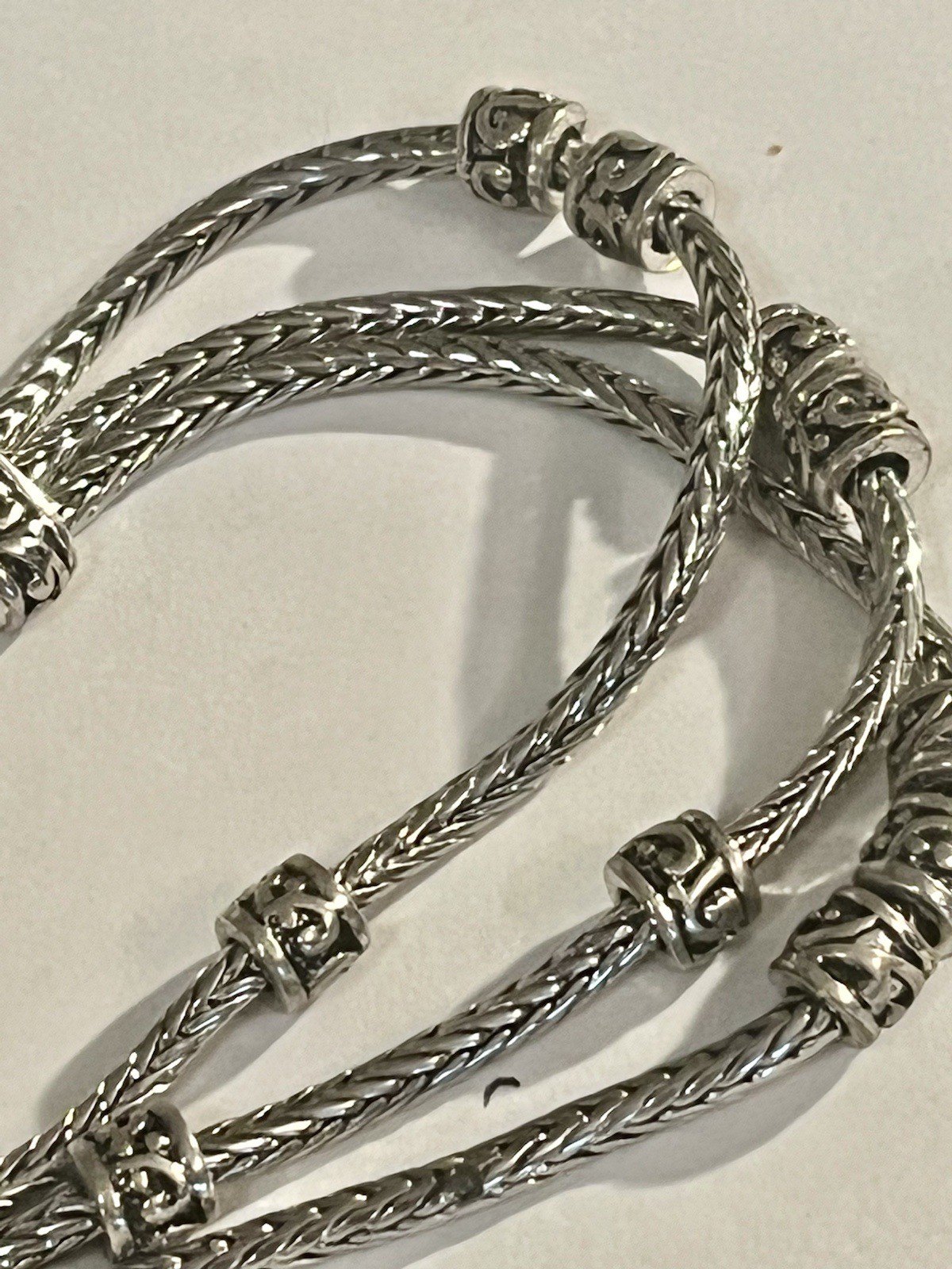 Bracelet Silver Triple Strand Toggle Bracelet 8” … - image 4