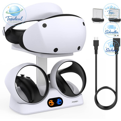 Ladestation für PS VR2 Vertikal Headset & Controller Ladehalter mit USB-C
