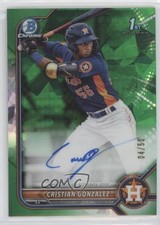 2022 Bowman Sapphire Edition Green 4/50 Cristian Gonzalez #BSPA-CG Auto 06c5