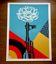 Shepard Fairey Obey AK-47 LOTUS Signed Numbered Screen Print RARE