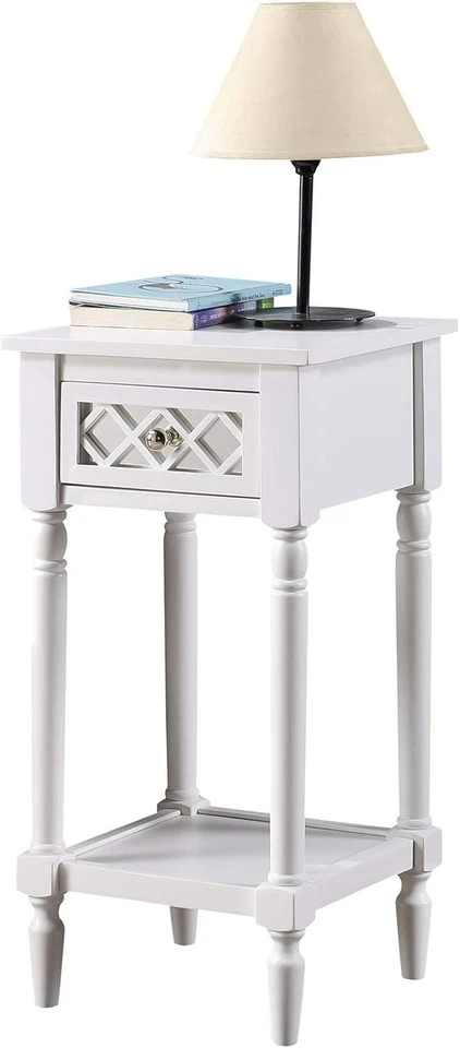 Convenience Concepts French Country Khloe Deluxe 1 Drawer Accent End White  - Image 4 of 4