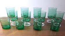 12 Glasses Luminarc France Green Glass Sherry Port Aperitif Wine French Set for4
