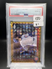 2025 Topps Chrome GOLD GEOMETRIC Ian Happ #144 Gold /50 Chicago Cubs PSA 10