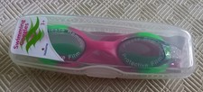 Pink & Green Age 3+ Junior Adjustable Swimming Goggles