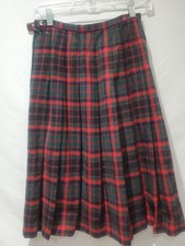 Vintage Pendleton Ladies Red Green Plaid Skirt sz 10