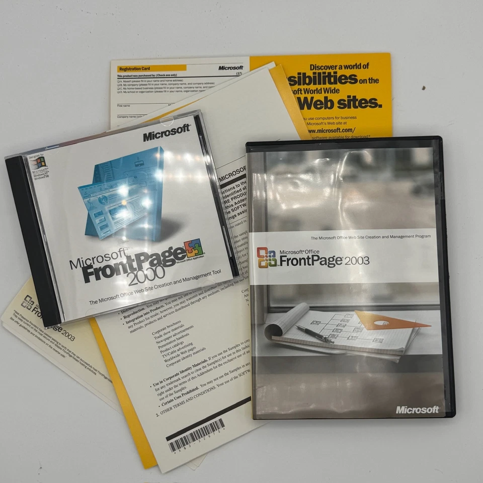 CD de colección Microsoft FrontPage 2003 2000 actualización software de diseño web Windows XP Foto 2 de 4