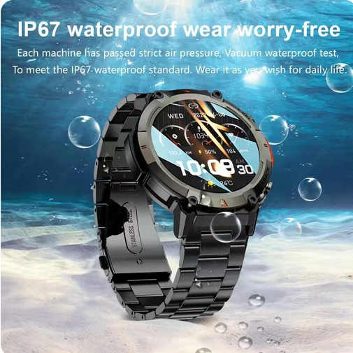 PENGAGAR S100 Men's Smart Watch (Waterproof, Bluetooth, Flashlight