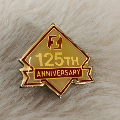 Vtg First Interstate Bank 125th Anniversary Enamel Advertising Lapel Pin
