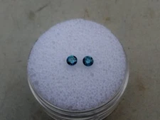 Blue Diamond Loose Faceted Round Natural Pair 3mm
