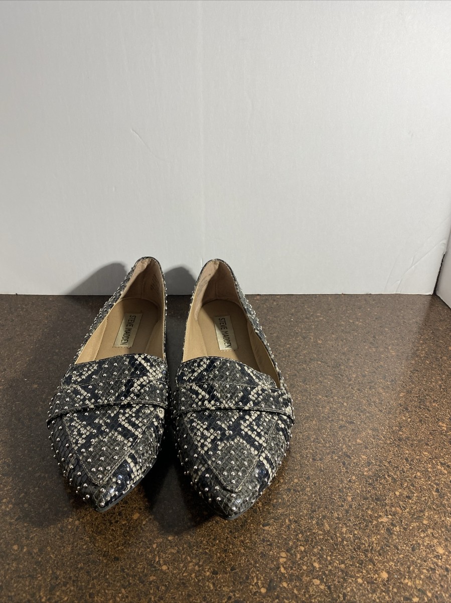 Steve Madden Jainna snake print pointed toe flats women's shoe