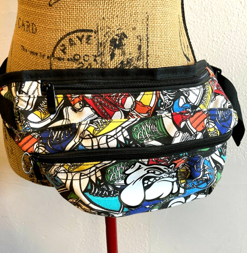 Black Fanny Pack w/Converse Sneaker 