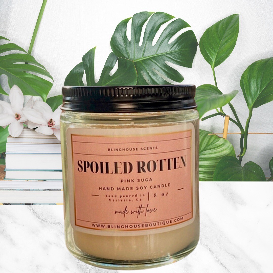 Candles Soy Highly Scented “Pink Suga ” Fragrance size 8 oz-image