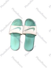 Nike Slides Blue green Color Size 7 Average Condition