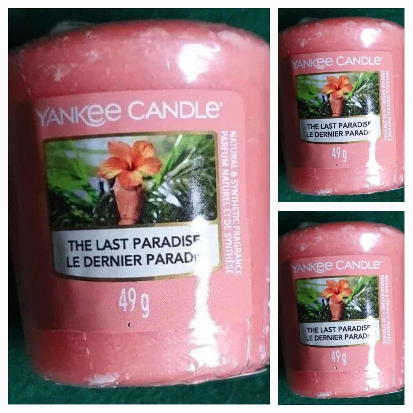 BRAND NEW! - 3 x YANKEE CANDLE VOTIVE SAMPLERS - 'THE LAST PARADISE' FRAGRANCE