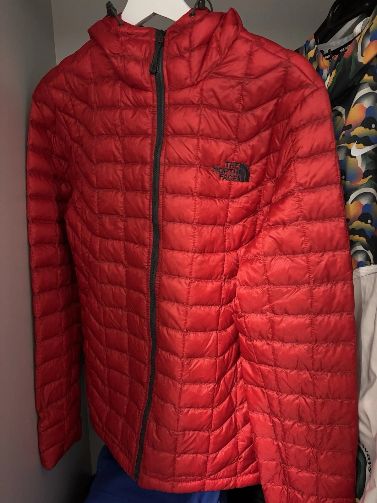 north face puffer jacket small mens red