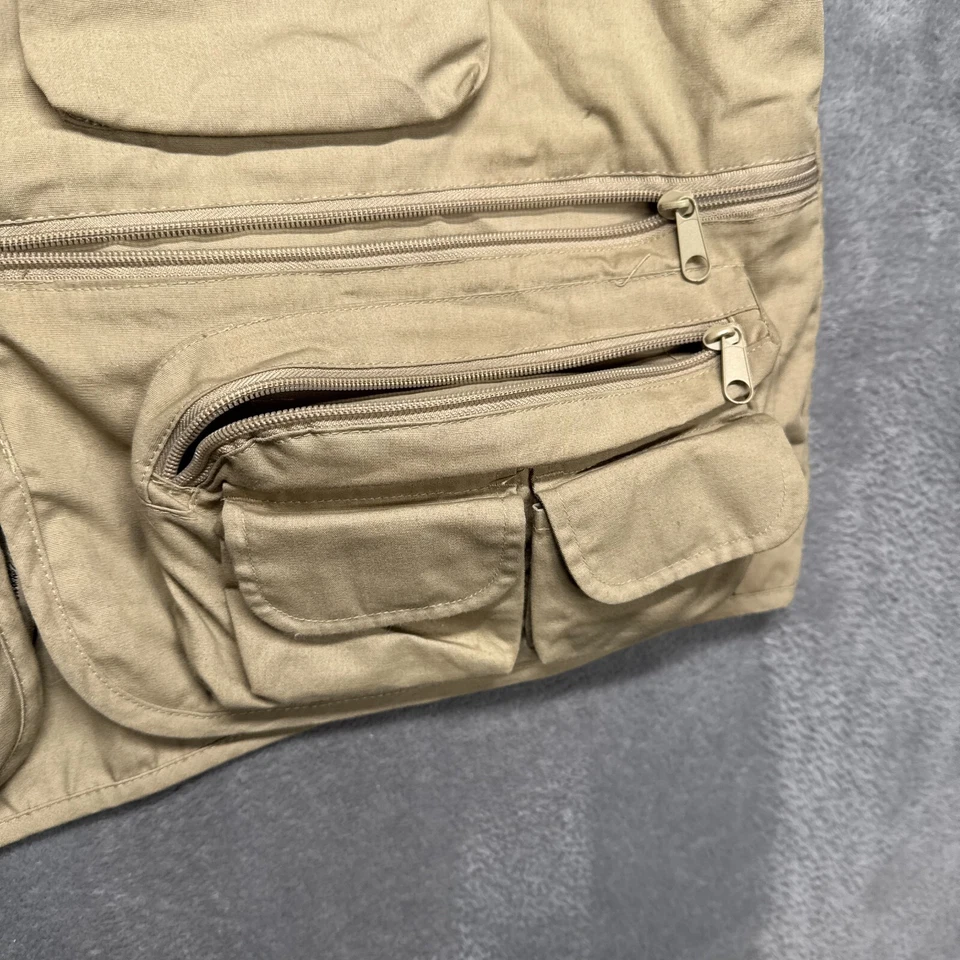 Chaleco de pesca con mosca Master Sportsmanr grandes bolsillos tostados cremallera Foto 4 de 4