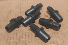 LOT OF 6 BLACK PLASTIC STRAIGHT FITTINGS (SEE DESCRIPTION FOR DETAILS)  M128G