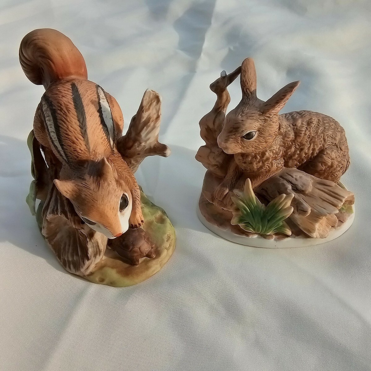 Vintage HOMCO Bunny Rabbit #1411 & Chipmunk w/ Turtle #8882 Set of