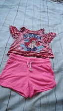 Disney Princess Mermaid Girls Set: Cold Shoulder Top  Shorts Size S 6-6X 