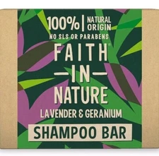 NEW Faith In Nature Lavender & Geranium Shampoo Bar 85g 3.0 oz Organic LAST ONE