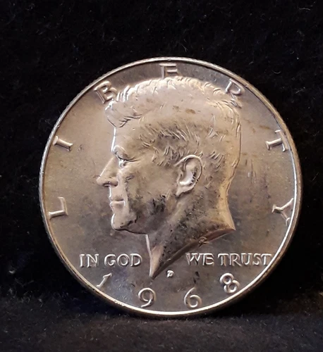 1968-D United States silver 50 cents, Denver, Kennedy, UNC, KM-202a (US5)