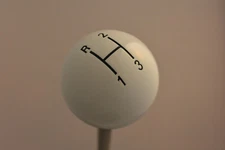 3 speed imprinted shift knob WHITE 3/8"-16 for Hurst chrome shifter sticks