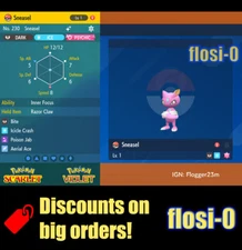 6IV Shiny Sneasel Pokemon Scarlet and Violet