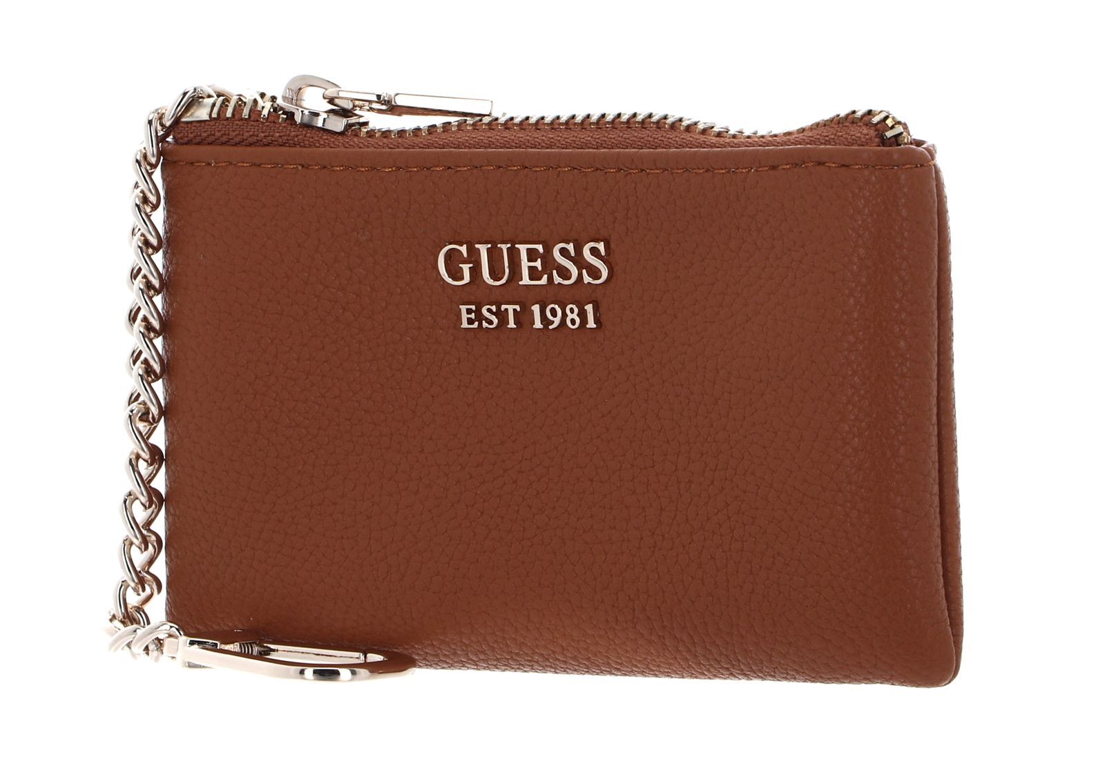 GUESS key case Meridian SLG Zip Pouch Cognac