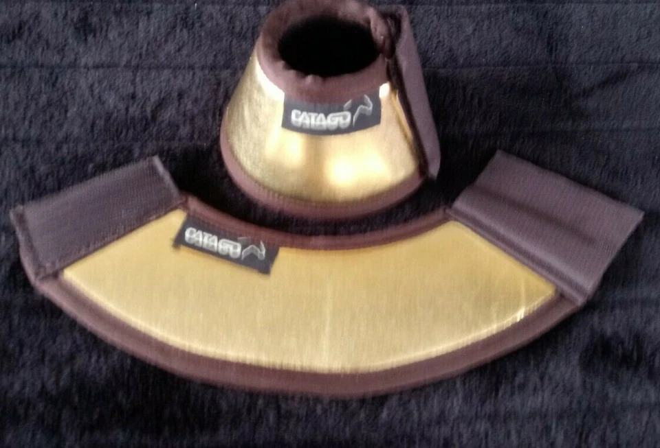 Catago Hufglocken Neopren Gold / Metallic Gr. XS Shetty / Shetland Springglocken - Bild 2 von 4