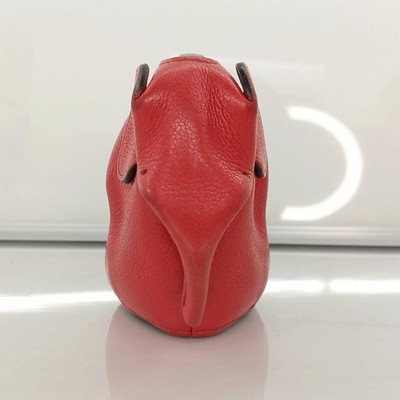LOEWE Elephant Bag Charm Coin Case Pouch Key Ring Holder Zipper