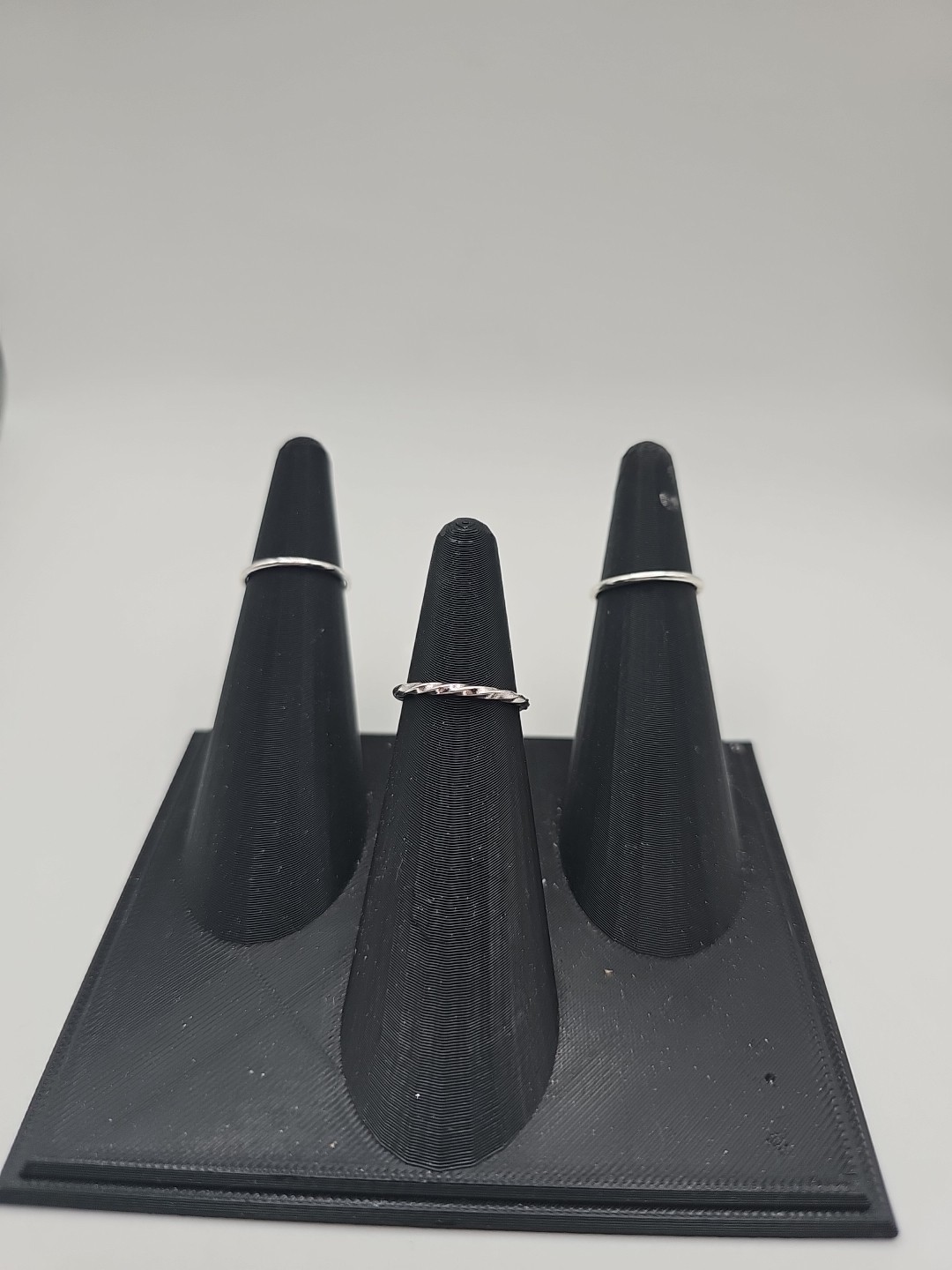 Three Silver Tone Stackable Rings, Size 6 - image 1