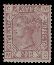 GB QV SG141, SCARCE 2½d rosy mauve plate 11, NH MINT. Cat £400+ MC