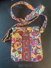 LONGABERGER SISTERS brown floral CELEBRATION crossbody purse small bag DB 12-2 