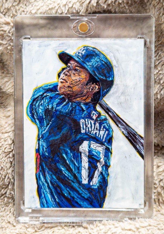 Shohei Ohtani 1/1 MASTERPIECE LA Dodgers Original Art Sketch Card by BLANKSY