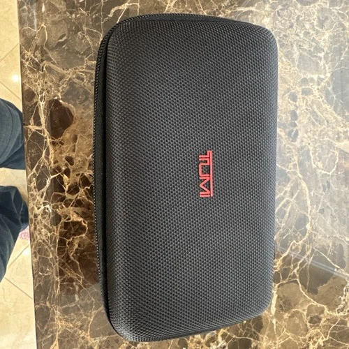 TUMI for DELTA AIRLINES black hard shell travel cosmetic case. INCLUDES TUMI PEN - product listing photo
