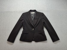 Tahari Women Blazer Jacket 6 Black Classic Fit Single Button Career Officewear