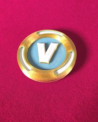 WAYNES3DWORLD Limited Edition GOLDEN Fort nite V Buck Coin 3D Printed Gr8 4 Cakes Deco Or Gift