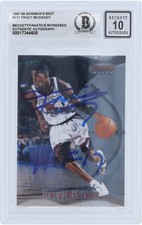 Tracy McGrady Raptors Signed '97-98 Bowman's Best #111 BAS 10 Rookie Card w/Insc