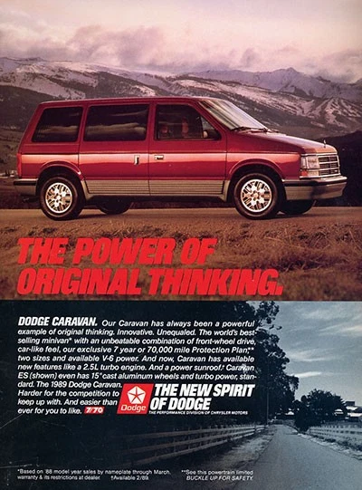 Chrysler touted the turbocharged engine as one of the minivan's high tech features.